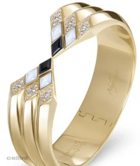 Nefertiti Yellow Gold and Diamond Bracelet