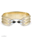 Nefertiti Yellow Gold and Diamond Bracelet