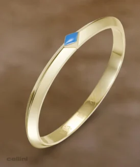 Nefertiti - NB293 Yellow Gold Awaken Single Turquoise Bangle by Nadine Barney