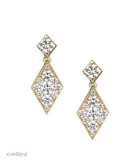 Nefertiti -Mini Diamond Yellow Gold Drop Earring