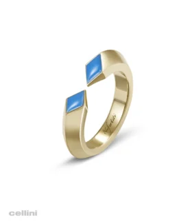 Nefertiti - Yellow Gold Double Turquoise Awaken Ring