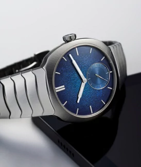 H Moser Streamliner Small Seconds Blue Enamel Watch