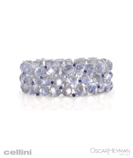 Oscar Heyman - Bracelet - Platinum MOONSTONE SAPPHIRE Diamond Bracelet