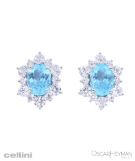 Oscar Heyman Platinum Paraiba Tourmaline diamond Earrings