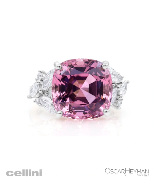 Oscar-Heyman-303323-PLATINUM PINK TOURMALINE DIAMOND Ring