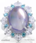 Oscar-Heyman Platinum MOONSTONE paraiba diamond Ring