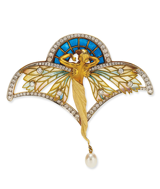 Nymph Brooch/Pendant with Diamonds
