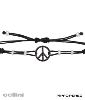 Pippo Perez Black Diamond Peace Sign Bracelet