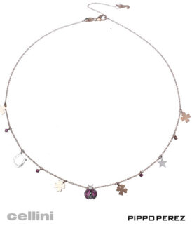 Pippo Perez C105RU.S.A - Ruby Lady Bug Charm Necklace