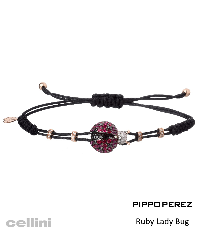 BRACELET WITH LADYBUG IN GOLD AND RUBIES