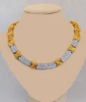 Yellow Gold Platinum Diamond Necklace