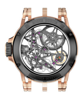 Excalibur Spider Automatic Skeleton Rose Gold