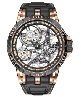 Excalibur Spider Automatic Skeleton Rose Gold