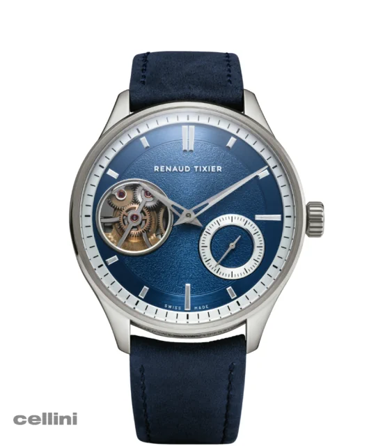 Renaud Tixier Monday Petrol Blue White Gold Watch