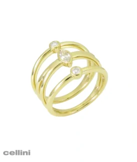 Three band Yellow Gold Ring