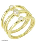 Three band Yellow Gold Ring