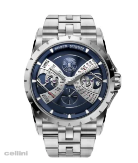 Roger Dubuis BiRetrograde Calendar Cosmic Blue Stainless Steel Watch