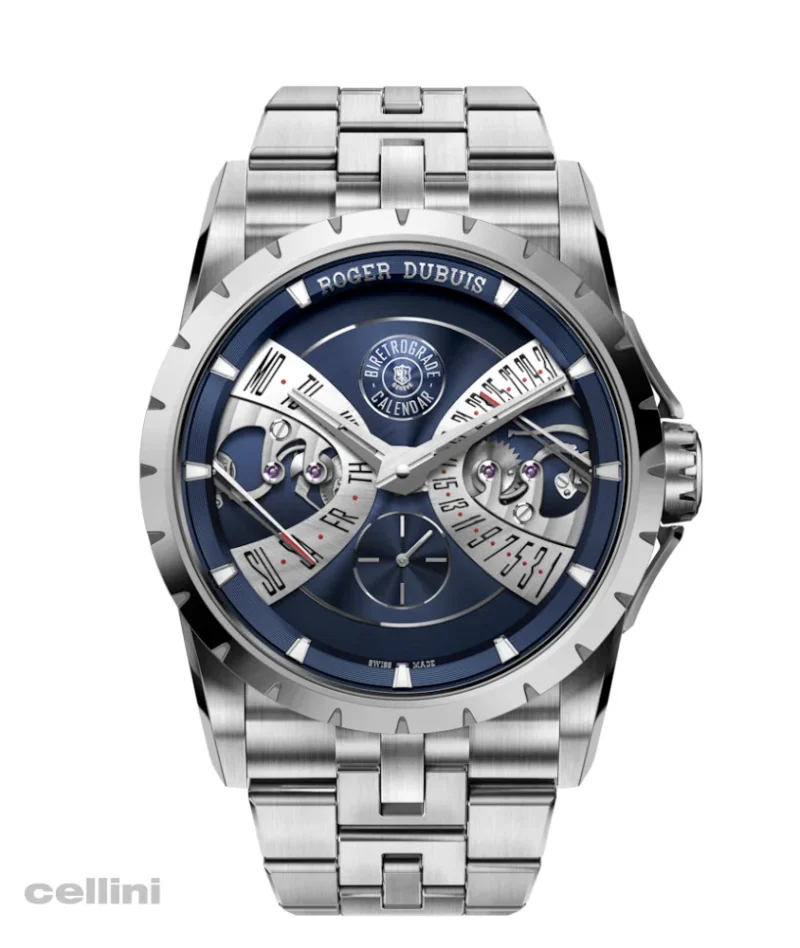 Roger Dubuis BiRetrograde Calendar Cosmic Blue Stainless Steel Watch