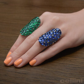 Emerald Oval Mosaic Ring