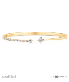 Sara Weinstock - DUYW4CROB -Yellow Gold Four Cluster Open Bangle
