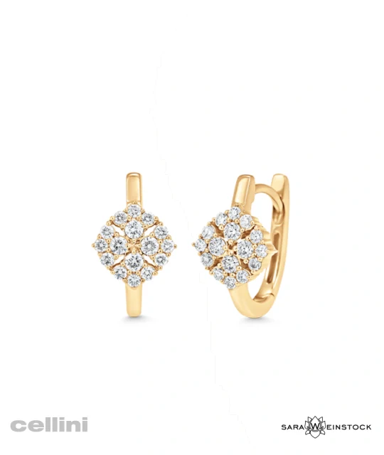 Sara Weinstock Earrings - FLYWHG Yellow Gold And Diamond Huggie Earring