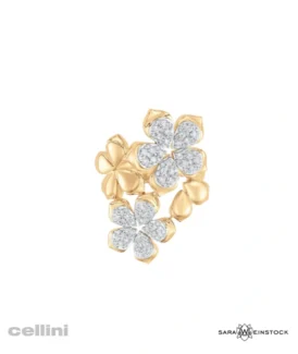 Sara Weinstock Two Flower Yellow Gold Ring