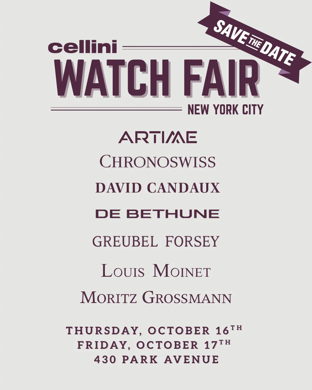 Cellini Jewelers NYC Watch Fair