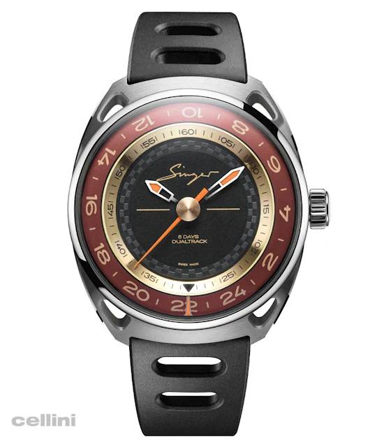 Singer Reimagined -DualTrack Horizen Red Stainless Steel Watch