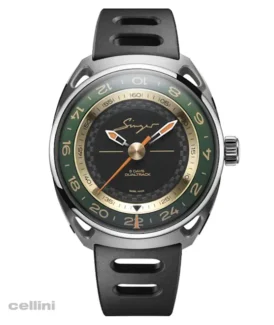 Singer Reimagined -DualTrack Meridian Green GMT Titanium Watch