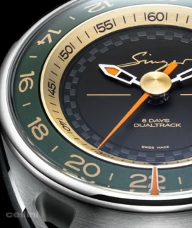 Singer Reimagined -DualTrack Meridian Green GMT Titanium Watch