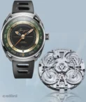 Singer Reimagined -DualTrack Meridian Green GMT Titanium Watch