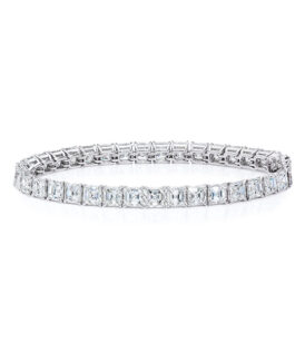 Asscher-Cut Diamond Line Bracelet