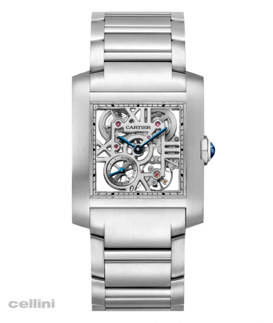 Cartier Tank Française Skelton Stainless Steel Watch -WHTA0025