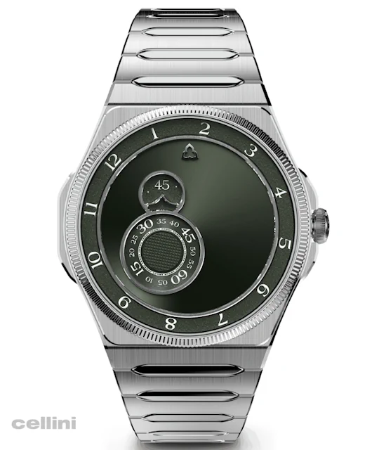 Trilobe Trente-Deux Sunray Green Stainless Steel Watch