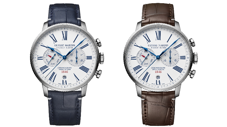 UN Marine Torpilleur Annual Chronograph Brn and Blue Dials 