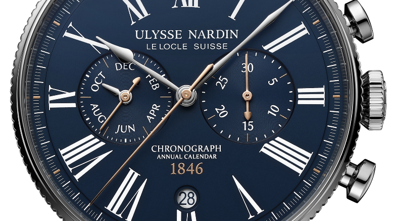 UN Marine Torpilleur Annual Chronograph Dial CloseUp 1533-320LE-3A-1751A