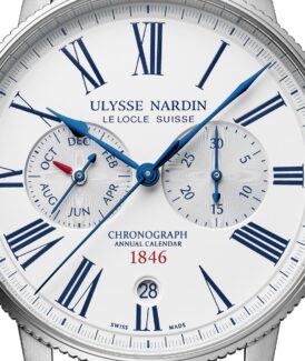 UN Marine Torpilleur Annual Chronograph White Dial Brn Strap 44mm 1533-320LE-OA-1751A