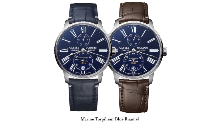 UN Marine Torpilleur Blue Enamel Blue Brown Strap