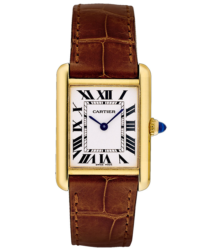 CARTIER Tank Louis Cartier 22mm small 18-karat gold and alligator watch