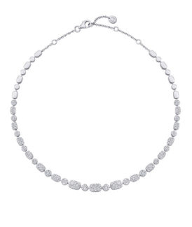 Reverie Cushion Round Choker Necklace White Gold
