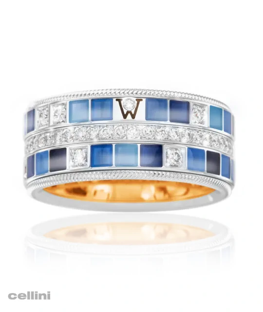 Wellendorff Ring Endless Ocean White Gold with diamond