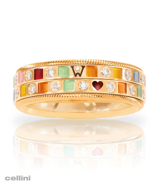 Wellendorff Ring Golden Rainbow yellow Gold with diamond