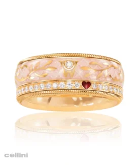Wellendorf Forget Me Not Nude with heart Gold Ring