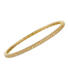 Yellow Gold Stackable Bangle with Yellow Sapphires